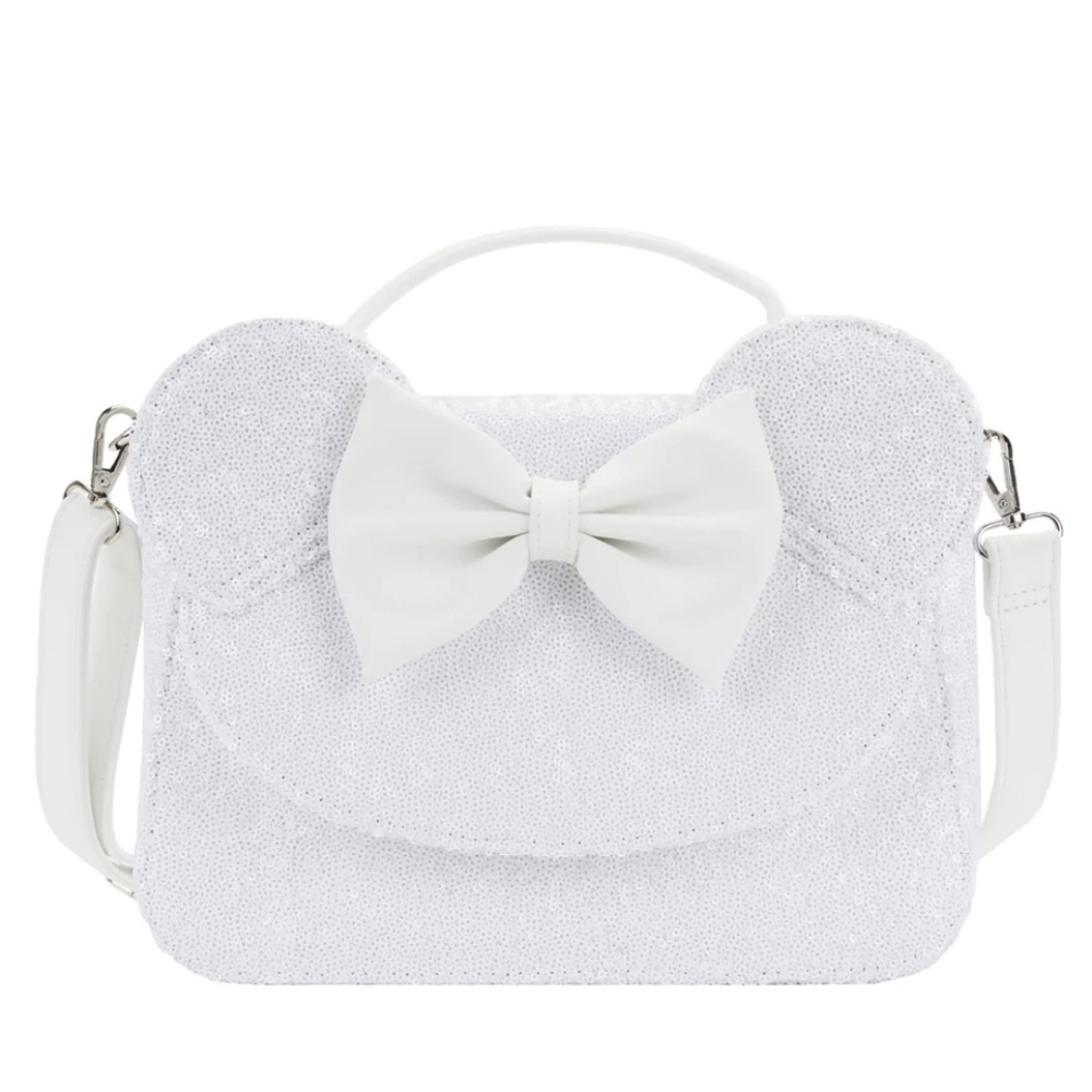 LOUNGEFLY DISNEY MINNIE SEQUIN WEDDING CROSSBODY